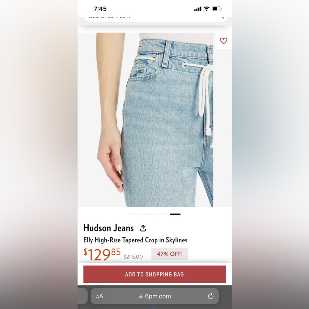 Hudson Jeans

Elly High-Rise Tapered Crop in Skylines